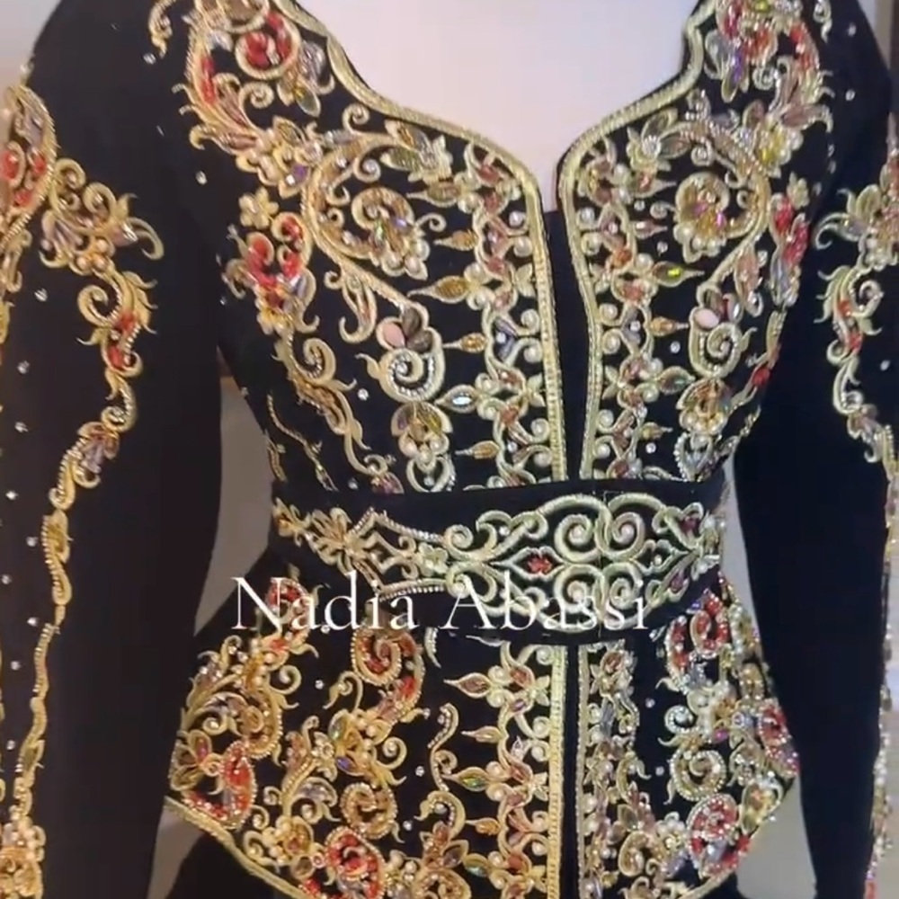Ornate Black and Gold Embroidered Women's Blouse